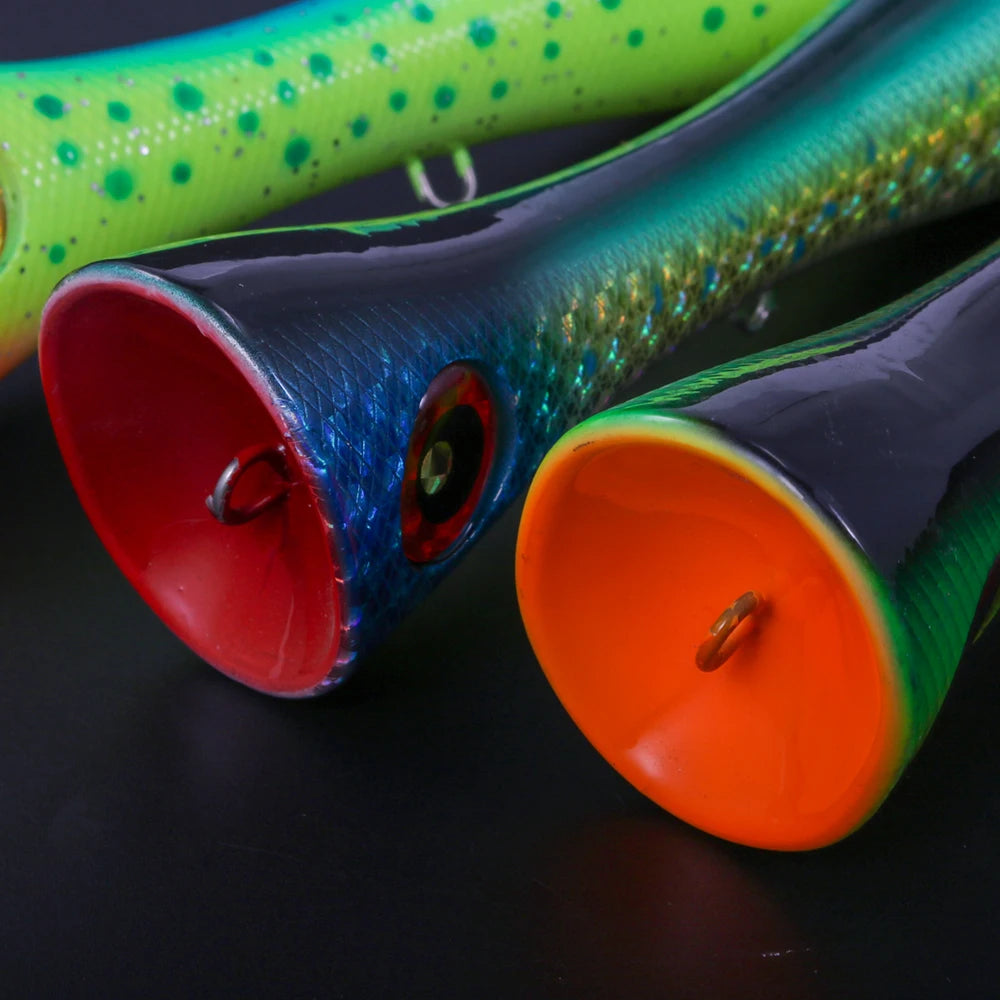 Big Popper Wobbler Fishing Lure Floating Bait 121g Topwater Trolling Artificial Plastic Hard Bait Saltwater Fishing Tackle
