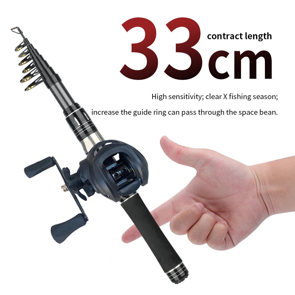 Telescopic Rod & Baitcasting Reel Kit 1.5-2.4M