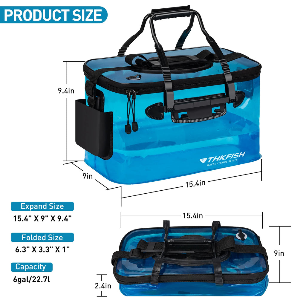 Foldable Fishing Live Bait Bucket | 6 Gallon