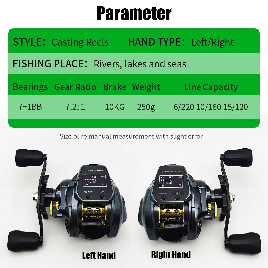 Electronic Fishing Reel LED Display 4 Languages - OCEANIS GEAR