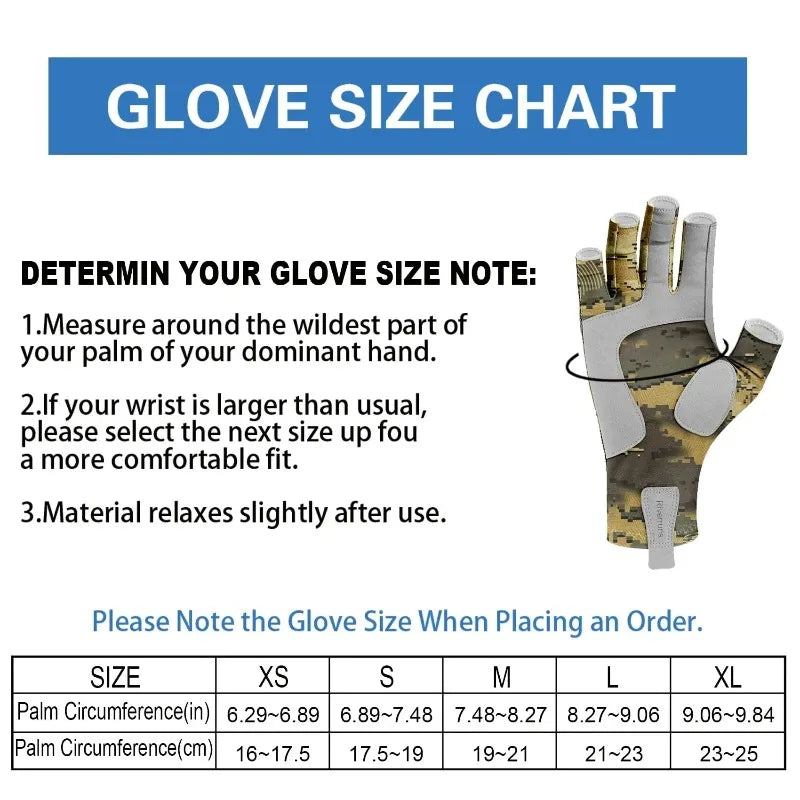Anti-UV Fishing Gloves Fingerless UPF 50+ M/L/XL - OCEANIS GEAR