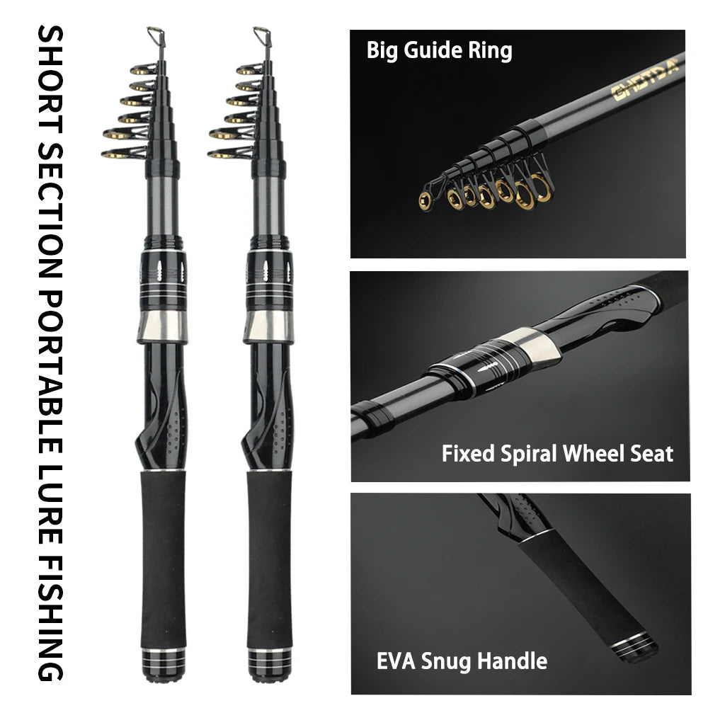 Telescopic Rod & Baitcasting Reel Kit 1.5-2.4M