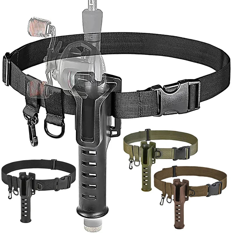 Adjustable Waist Fishing Rod Holder Belt | Hands-Free | PVC