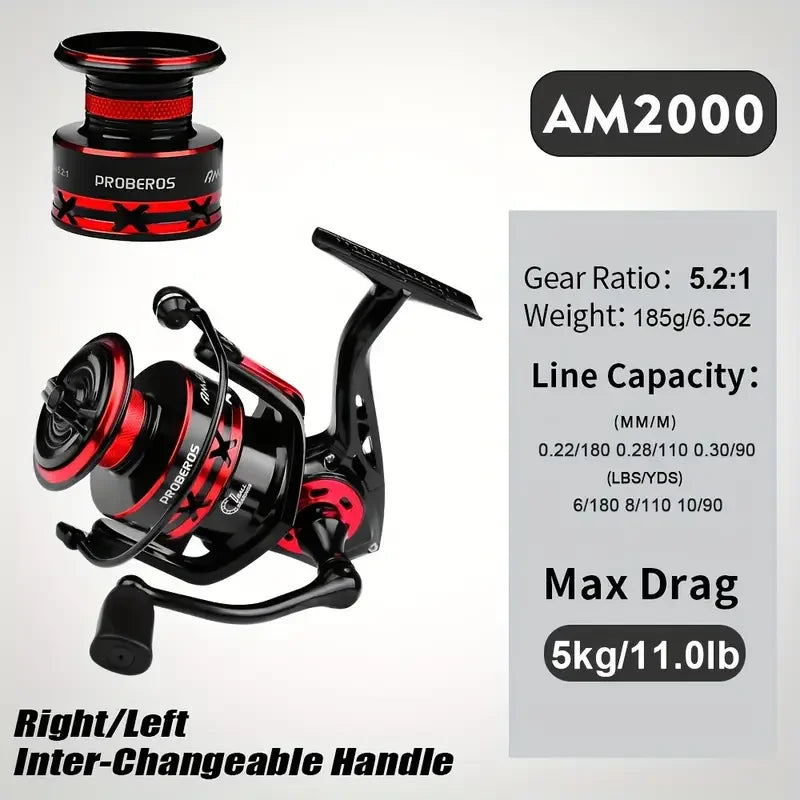 Spinning Reel 5.2:1 - 1000-6000 Series Metal Spool