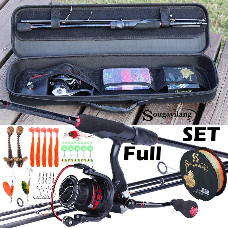 Fishing Rod Complete Set Complete Carbon Fishing Rod Kit + 13BB Reel + 35 Accessories | OCEANIS ...