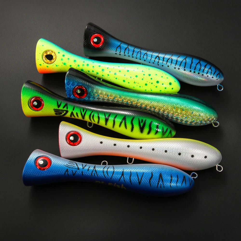 Big Popper Wobbler Fishing Lure Floating Bait 121g Topwater Trolling Artificial Plastic Hard Bait Saltwater Fishing Tackle