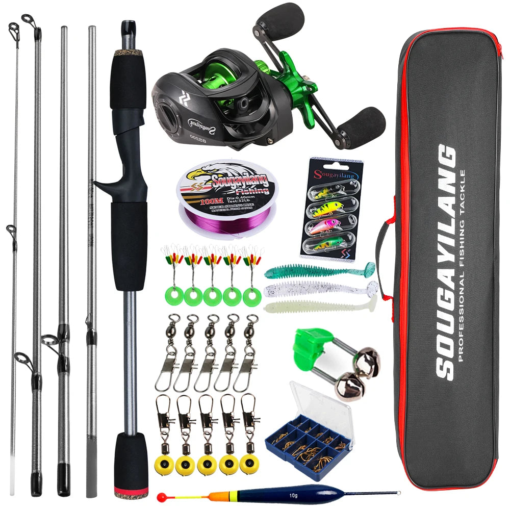 Baitcasting Rod & Reel Full Kit 5-Section