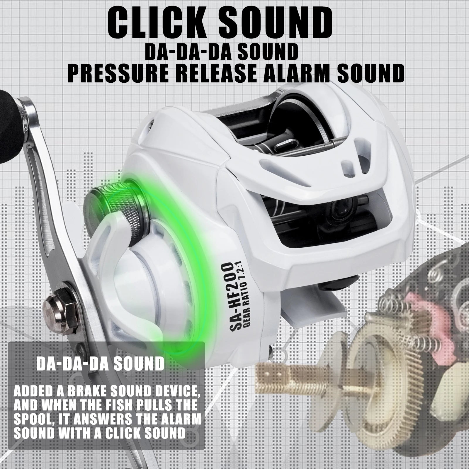 SAMOLLA New Baitcasting Reel Casting Fishing Reel Saltwater Long Shot Ultralight 6+1BB Drag Clciker 7.2:1 High Speed