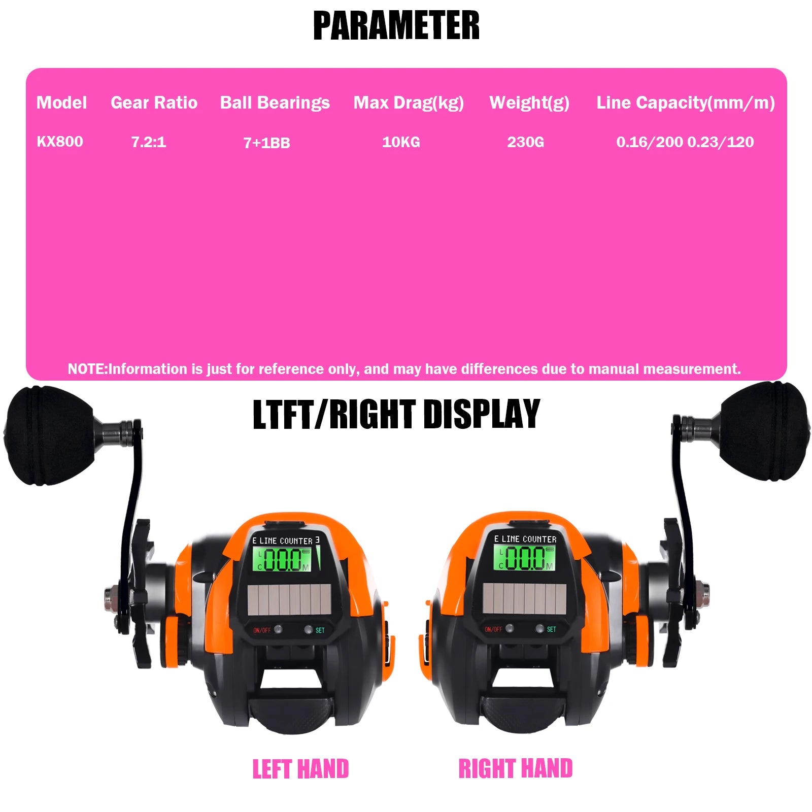 Electronic Baitcasting Reel - USB Solar Charging LED