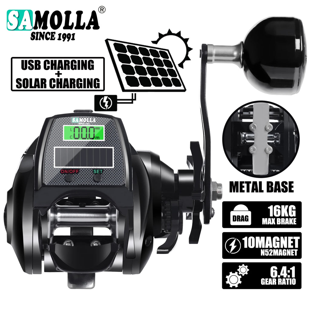 Electric Fishing Reel Solar USB Charge Waterproof - OCEANIS GEAR