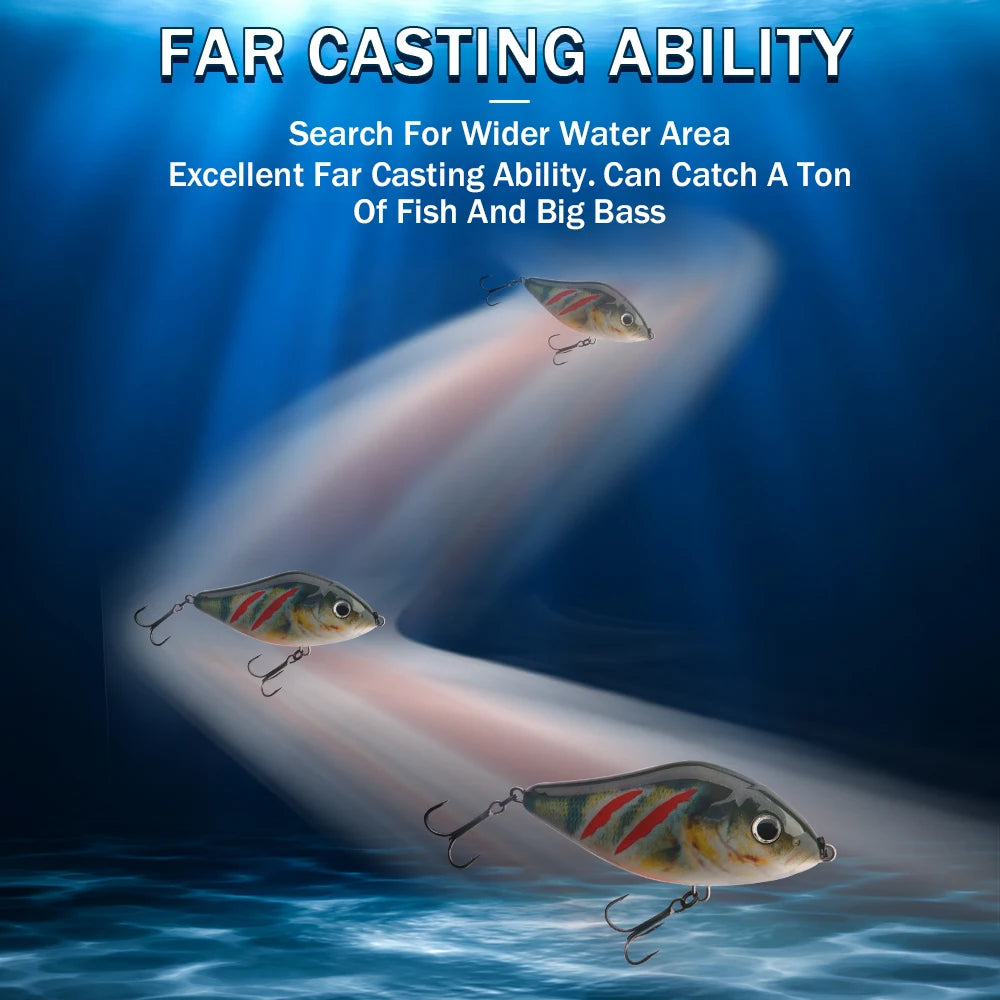 VIB Hard Bait Jerkbait Slow Sinking | ABS | 60-100mm | Pike Bass