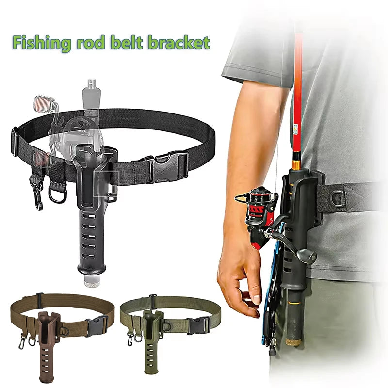 Adjustable Waist Fishing Rod Holder Belt | Hands-Free | PVC