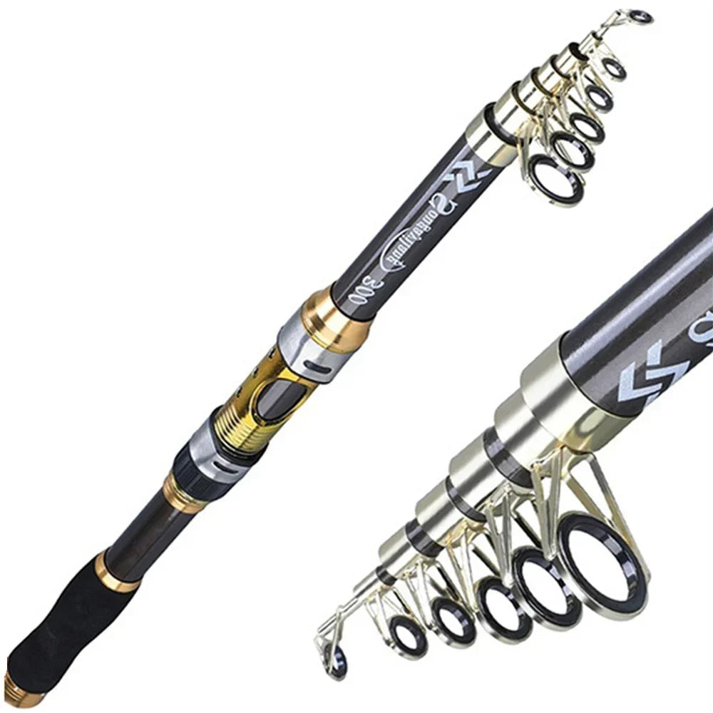 Telescopic Spinning Rod 2.1-3.6M Carbon