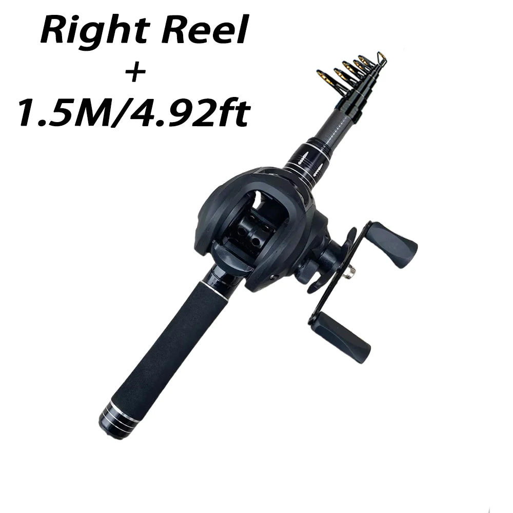 Telescopic Rod & Baitcasting Reel Kit 1.5-2.4M